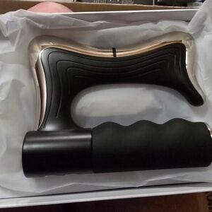 Ergonomic Black & Gold Handheld Massager